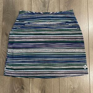 JoFit Aurora‎ Stripe High Waisted Multicolor Golf Skirt Skort Size Small